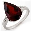 Image 1 : 5.10 ctw Garnet & Diamond Ring 10k White Gold - REF-15N5F