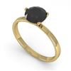 Image 1 : 1.0 ctw Black Certified Diamond Engagment Ring Martini 18k Yellow Gold - REF-41R4K