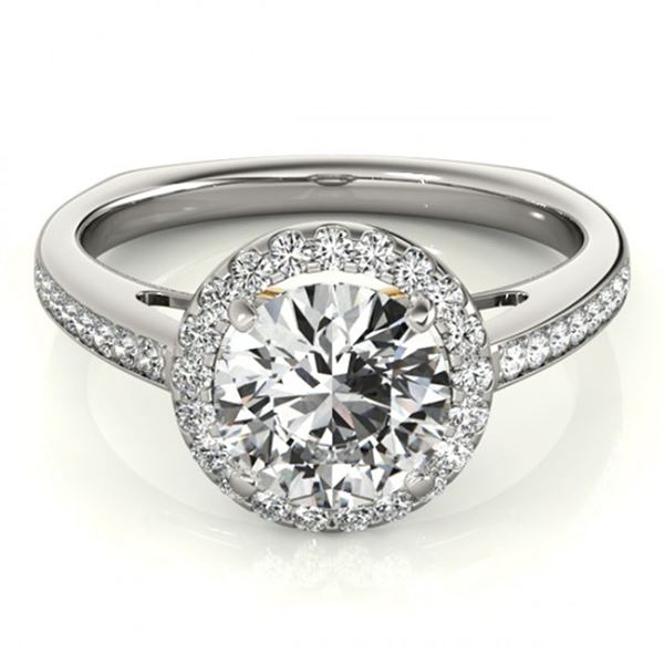 0.8 ctw Certified VS/SI Diamond Solitaire Halo Ring 18k 2Tone Gold - REF-102N3F