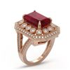 Image 2 : 7.11 ctw Certified Ruby & Diamond Victorian Ring 14K Rose Gold - REF-171F5M