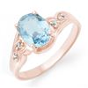 Image 1 : 1.26 ctw Blue Topaz & Diamond Ring 18k Rose Gold - REF-23W9H