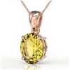 Image 1 : 2.5 ctw Citrine Designer Solitaire Necklace 14k Rose Gold - REF-22X3A