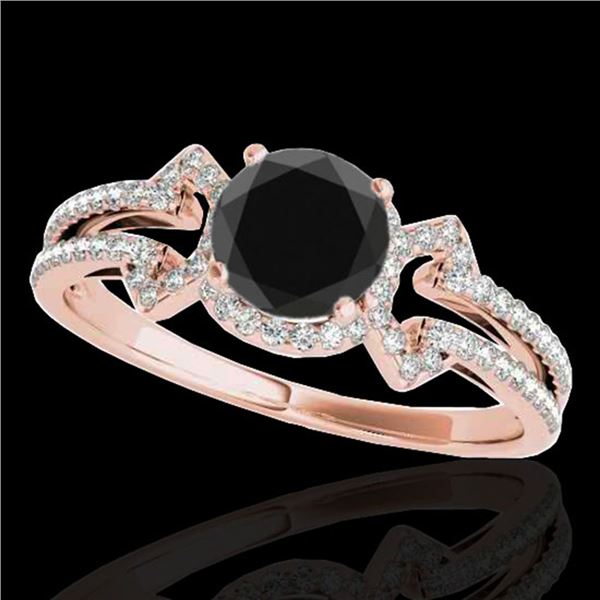 1.36 ctw Certified VS Black Diamond Solitaire Ring 10k Rose Gold - REF-50F3M