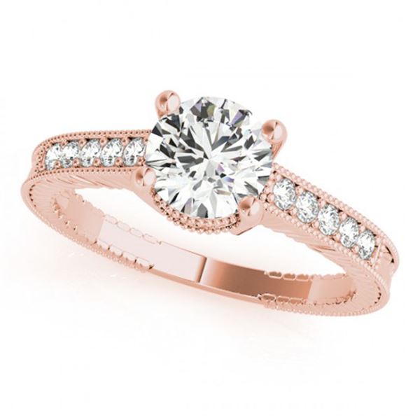 0.34 ctw Certified VS/SI Diamond Antique Ring 14k Rose Gold - REF-40H2R