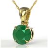 Image 1 : 2 ctw Emerald Designer Solitaire Necklace 18k Yellow Gold - REF-34R3K