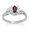 Image 1 : 0.45 ctw Ruby & Diamond Ring 14k White Gold - REF-25F9M