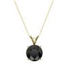 Image 3 : 2.09 ctw Fancy Black Diamond Solitaire Necklace 10k Yellow Gold - REF-35H6R