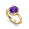 Image 2 : 2 ctw Amethyst & Micro Pave VS/SI Diamond Ring 18k Yellow Gold - REF-45N2F