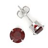 Image 2 : 4 ctw Garnet Designer Solitaire Stud Earrings 18k White Gold - REF-19N8F