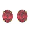 Image 1 : 5.50 ctw Pink Tourmaline Designer Stud Earrings 18k Yellow Gold - REF-45W4H