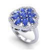 Image 1 : 3 ctw Tanzanite & VS/SI Diamond Cluster Designer Ring 10k White Gold - REF-52Y3X