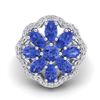 Image 2 : 3 ctw Tanzanite & VS/SI Diamond Cluster Designer Ring 10k White Gold - REF-52Y3X