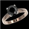 Image 2 : 2.15 ctw Fancy Black Diamond Solitaire Engagment Ring 10k Rose Gold - REF-43K2Y