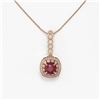 Image 2 : 2.55 ctw Certified Ruby & Diamond Victorian Necklace 14K Rose Gold - REF-100A2N