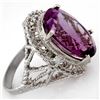 Image 1 : 13.03 ctw Amethyst & Diamond Ring 10k White Gold - REF-39F5M