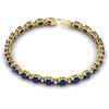 Image 2 : 23.5 ctw Sapphire & VS/SI Diamond Eternity Bracelet 10k Yellow Gold - REF-143K6Y