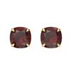 Image 1 : 3 ctw Cushion Cut Garnet Designer Stud Earrings 18k Yellow Gold - REF-17A8N