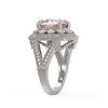 Image 3 : 5.82 ctw Certified Morganite & Diamond Victorian Ring 14K White Gold - REF-212N4F