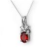 Image 1 : 1.0 ctw Garnet & Diamond Necklace 10k White Gold - REF-11N8F