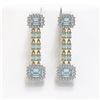 Image 1 : 11.04 ctw Sky Topaz & Diamond Earrings 14K Yellow Gold - REF-190R9K