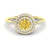 Image 1 : 1 ctw Citrine & Micro VS/SI Diamond Ring Halo 18k Yellow Gold - REF-47W5H