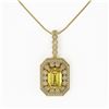 Image 2 : 5.82 ctw Canary Citrine & Diamond Victorian Necklace 14K Yellow Gold - REF-172A8N