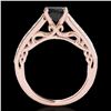 Image 2 : 1.4 ctw Certified VS Black Diamond Solitaire Ring 10k Rose Gold - REF-43R5K