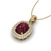 Image 2 : 2.60 ctw Garnet & Micro Pave VS/SI Diamond Necklace 10k Yellow Gold - REF-50G8W