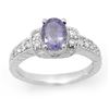 Image 1 : 2.0 ctw Tanzanite & Diamond Ring 14k White Gold - REF-49H2R