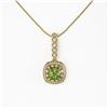 Image 2 : 2.25 ctw Tourmaline & Diamond Victorian Necklace 14K Yellow Gold - REF-81G3W