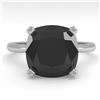 Image 1 : 6.0 ctw Cushion Black Diamond Engagment Designer Ring 18k White Gold - REF-133N8F