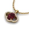 Image 2 : 2 ctw Garnet & Micro Pave VS/SI Diamond Certified Necklace 10k Yellow Gold - REF-24H5R