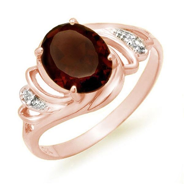 2.03 ctw Garnet & Diamond Ring 14k Rose Gold - REF-17A5N