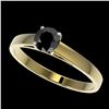 Image 1 : 0.50 ctw Fancy Black Diamond Solitaire Engagment Ring 10k Yellow Gold - REF-15W6H