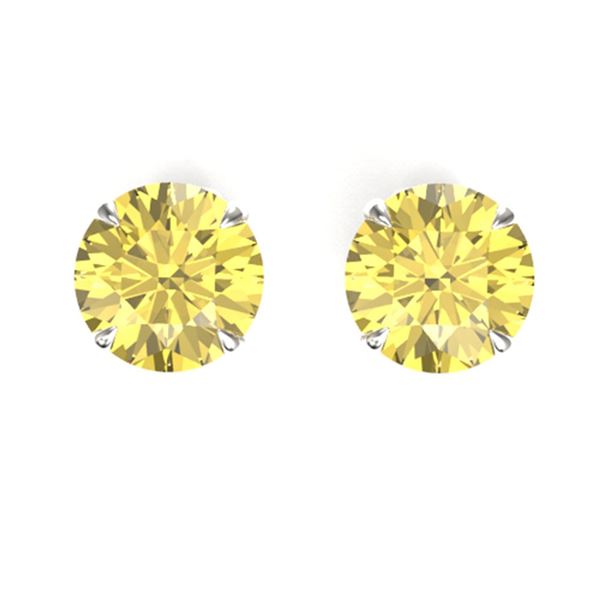 4 ctw Citrine Designer Stud Earrings 18k White Gold - REF-16W4H