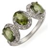 Image 1 : 3.08 ctw Green Tourmaline & Diamond Ring 10k White Gold - REF-31Y9X