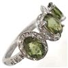 Image 2 : 3.08 ctw Green Tourmaline & Diamond Ring 10k White Gold - REF-31Y9X