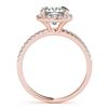 Image 3 : 0.93 ctw Certified VS/SI Cushion Diamond 2pc Set Halo 14k Rose Gold - REF-107M2G