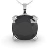 Image 2 : 6.0 ctw Cushion Black Diamond Designer Necklace 14k White Gold - REF-108M3G