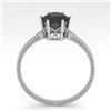 Image 3 : 1.0 ctw Black Diamond Solitaire Engagment Ring 18k White Gold - REF-44Y3X