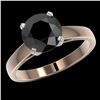 Image 2 : 2.59 ctw Fancy Black Diamond Solitaire Engagment Ring 10k Rose Gold - REF-45M4G