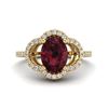 Image 1 : 2 ctw Garnet & Micro Pave VS/SI Diamond Certified Ring 10k Yellow Gold - REF-30Y2X