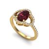 Image 2 : 2 ctw Garnet & Micro Pave VS/SI Diamond Certified Ring 10k Yellow Gold - REF-30Y2X