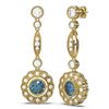 Image 2 : 2.19 ctw Intense Blue Diamond Earrings 18K Yellow Gold - REF-222X2A