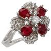 Image 2 : 1.58 ctw Ruby & Diamond Ring 14k White Gold - REF-32W5H