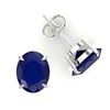 Image 2 : 7 ctw Sapphire Designer Stud Earrings 18k White Gold - REF-41W9H