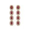 Image 1 : 6.47 ctw Ruby & Diamond Micro Pave Halo Earrings 10k Yellow Gold - REF-143X6A