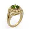 Image 2 : 4.25 ctw Certified Tourmaline & Diamond Victorian Ring 14K Yellow Gold - REF-132N8F