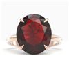 Image 1 : 9 ctw Garnet Designer Solitaire Engagment Ring 14k Rose Gold - REF-38N3F