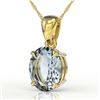 Image 1 : 2.5 ctw Aquamarine Designer Necklace 18k Yellow Gold - REF-33G8W